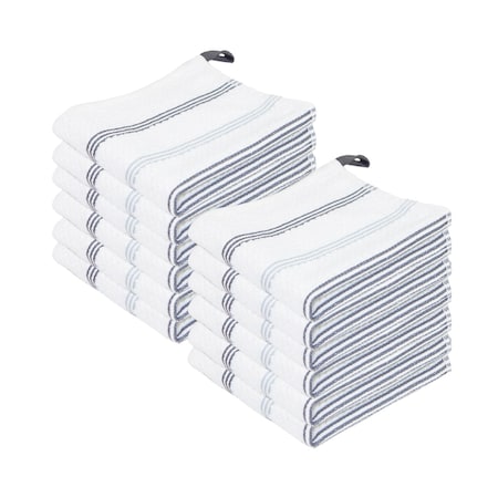 Monarch Brands Premier Dishcloths Striped - Silver, Gray, 12PK P-SC-DC-STSGR